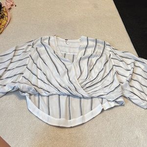 Free People stripe drapey tshirt